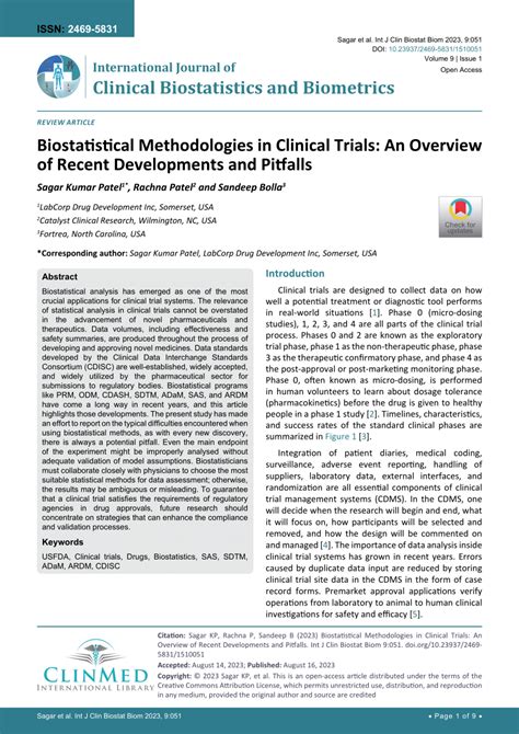 Biostatistical Methodologies in Clinical Trials: An Overview of Recent ... - wintechmobiles.com