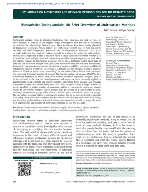 Biostatistics Series Module 10: Brief Overview of Multivariate Methods - wintechmobiles.com