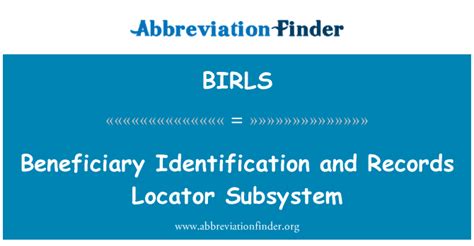 BIRLS - Beneficiary Identification and Records Locator Subsystem ...