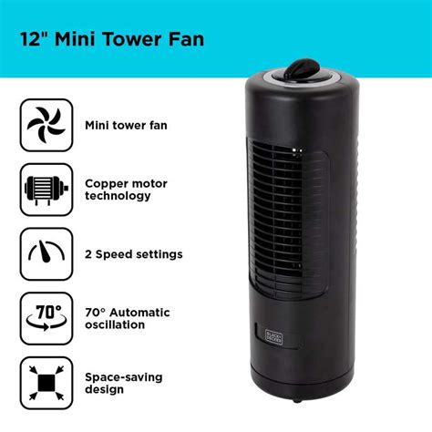 BLACK+DECKER 12"LOW NOISE MINI TOWER FAN New! eBay