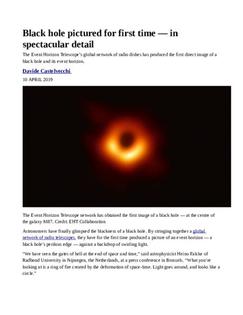 Black hole pictured for first time — in spectacular detail - muktibox.com