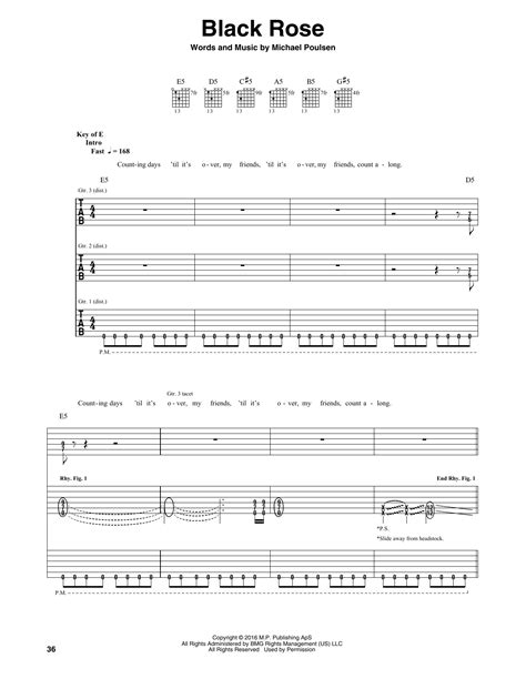 BLACK ROSE Chords - Volbeat E-Chords