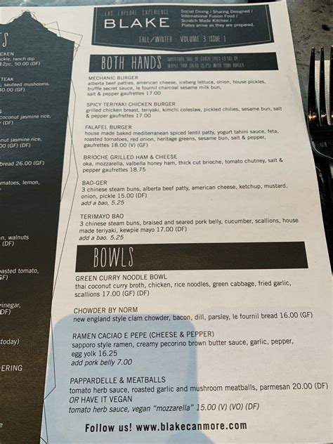 BLAKE Menus BLAKE Brewhouse & Distillery