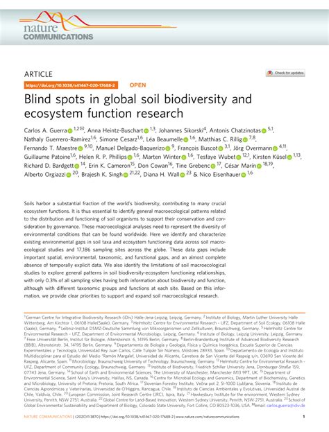 Blind spots in global soil biodiversity and ecosystem … - raincitystudios.com