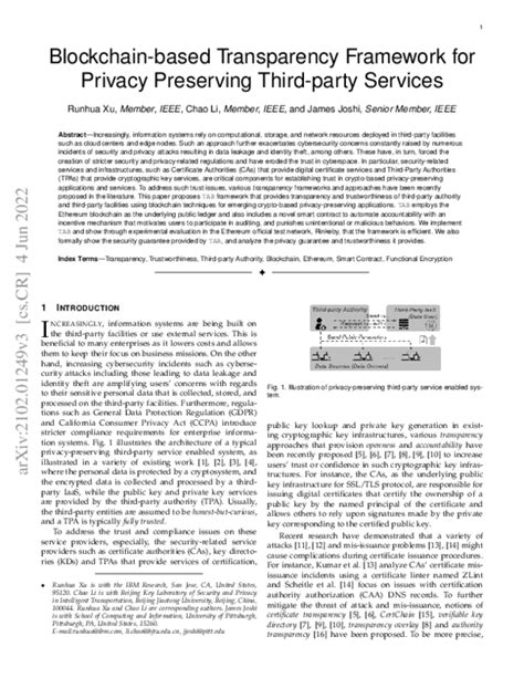 Blockchain-based Transparency Framework for Privacy ... - NASA/ADS - coolestguyplanet.net