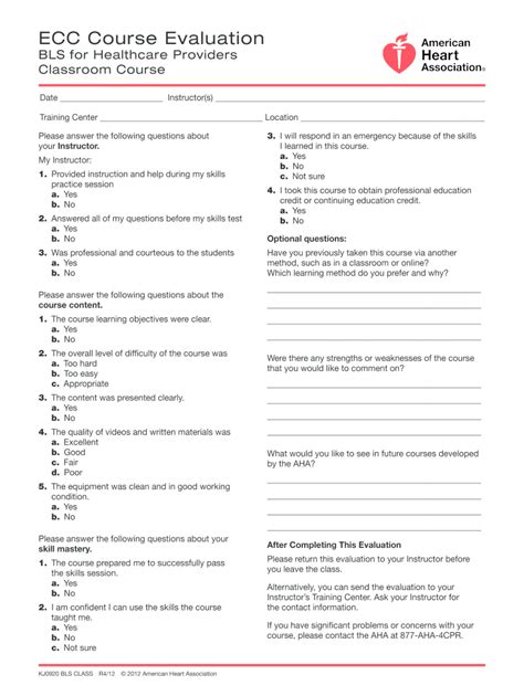 BLS Answer Sheet