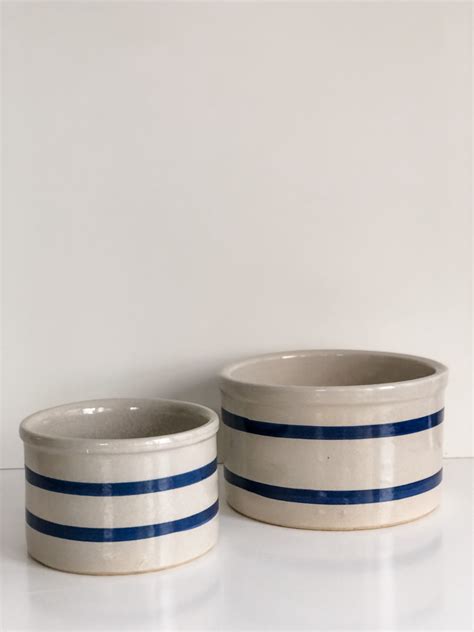 Blue and White Stripe Pottery - Etsy - muktibox.com