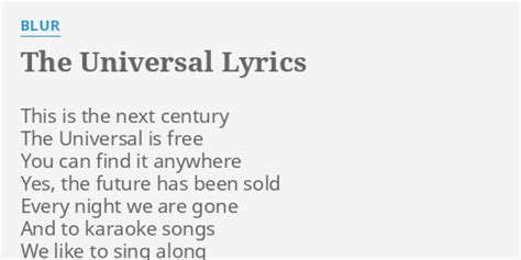 BLUR - THE UNIVERSAL LYRICS - SongLyrics.com