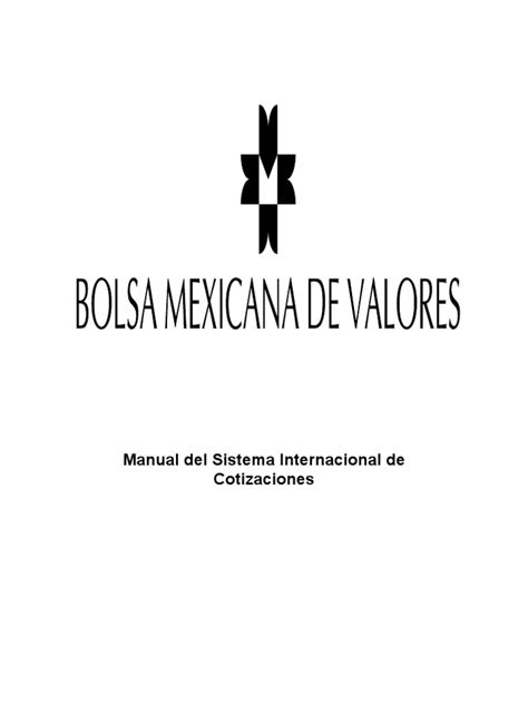 BMV Manual Operativo Del Sic PDF Bolsa Mercados …