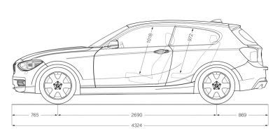 BMW 1er 3-Türer (F21) - Abmessungen & Technische Daten