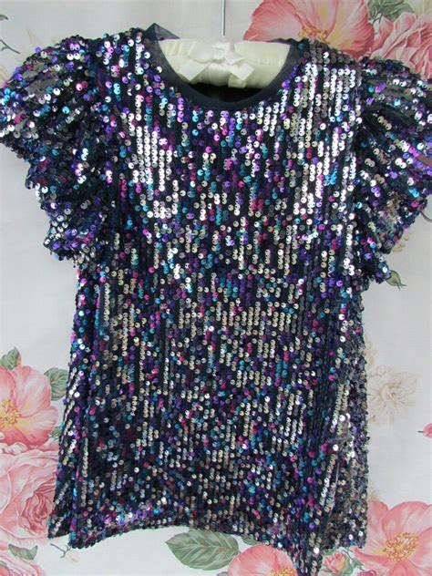 BNWT Silver Purple Blue Pink Mix Sequin Party Occasion Dress …