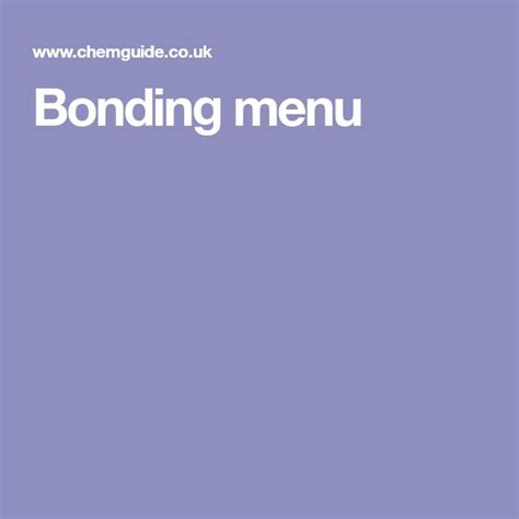 Bonding menu - chemguide - wintechmobiles.com
