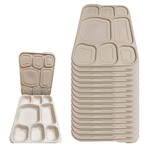 BonKaso 8 Compartment Cornstarch Meal Tray with Lid - Amazon - raincitystudios.com