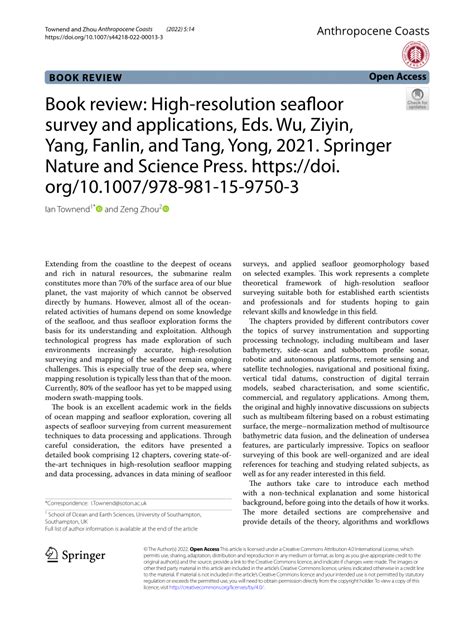 Book review: High-resolution seafloor survey and ... - Springer - raincitystudios.com