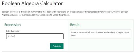 Boolean Algebra Solver - Boolean Expression Calculator - wintechmobiles.com