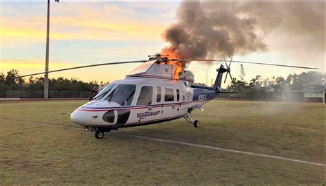 BORNEO POST: MHS helicopter catches fire, aborts take-off