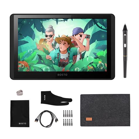 BOSTO 12HDA Graphics Drawing Tablet Monitor, 11.6in HIPS LCD 1366x768