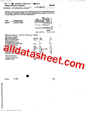 BR303 Datasheet(PDF) - Siemens Semiconductor Group