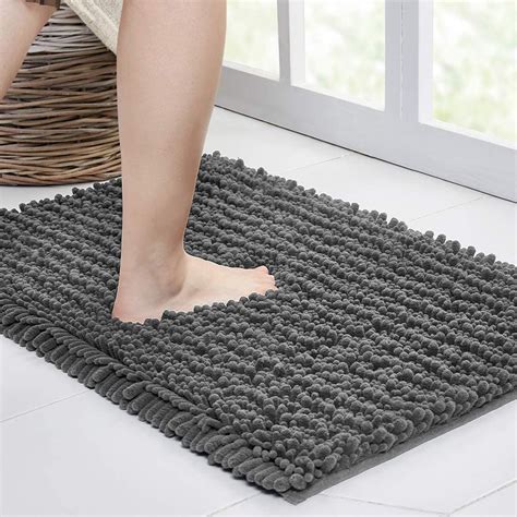 BRADDELL Charcoal Bathroom Rug (16 x 24, Flint Gray) …