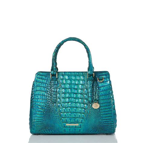 BRAHMIN PEACOCK MELBOURNE AQUA TEAL BLUE HANDBAG …