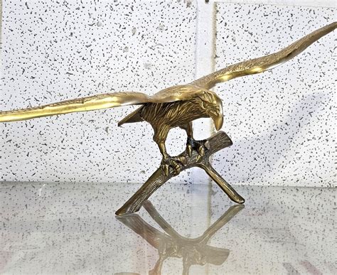 Brass Eagle Figurine Collectible Detailed Brass Sculpture of Majestic ... - muktibox.com