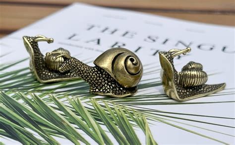 Brass Snail Statues by XYLIBLLA - Unique Home Decor - muktibox.com