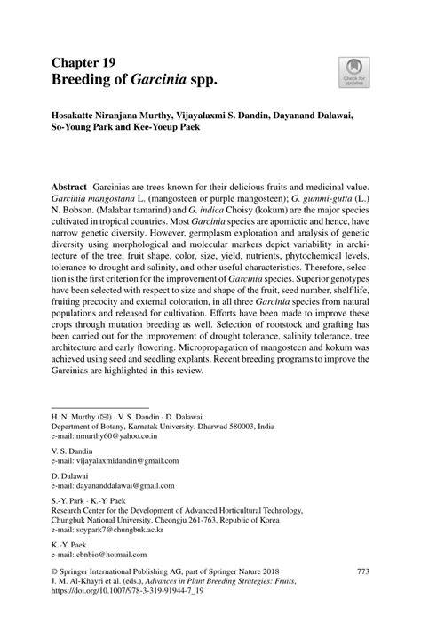 Breeding of Garcinia spp. | Springer Nature Link - raincitystudios.com