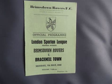 BRIMSDOWN ROVERS V BROB BARNET 24/11/1984 LONDON …