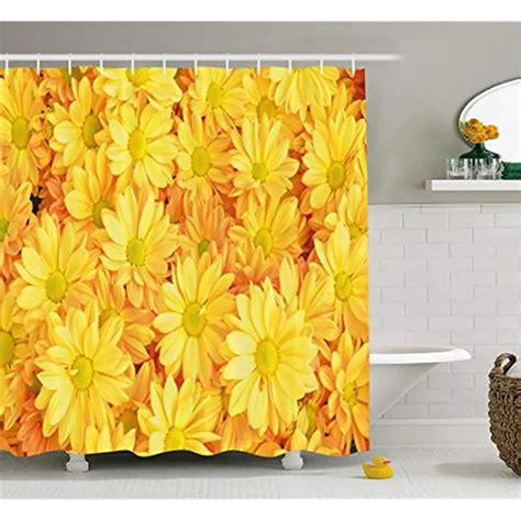 BRINGMEHOME Daisy Flower Blossom Bouquet Flower Shower Curtain …