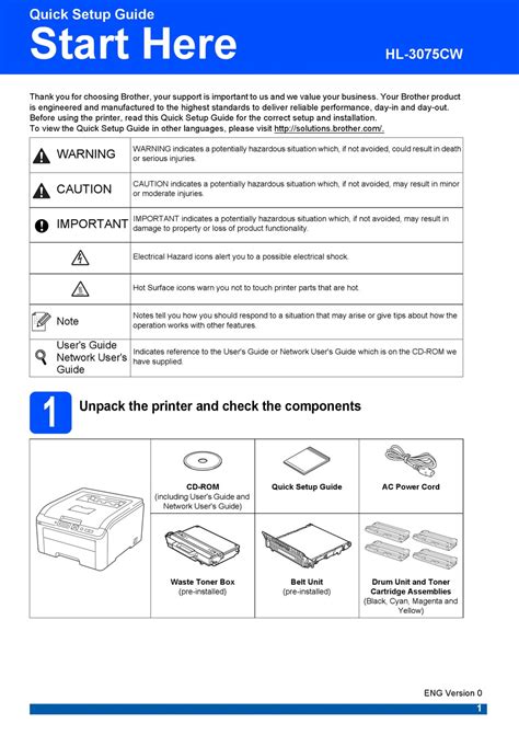 BROTHER HL-3075CW QUICK SETUP MANUAL Pdf Download ManualsLib