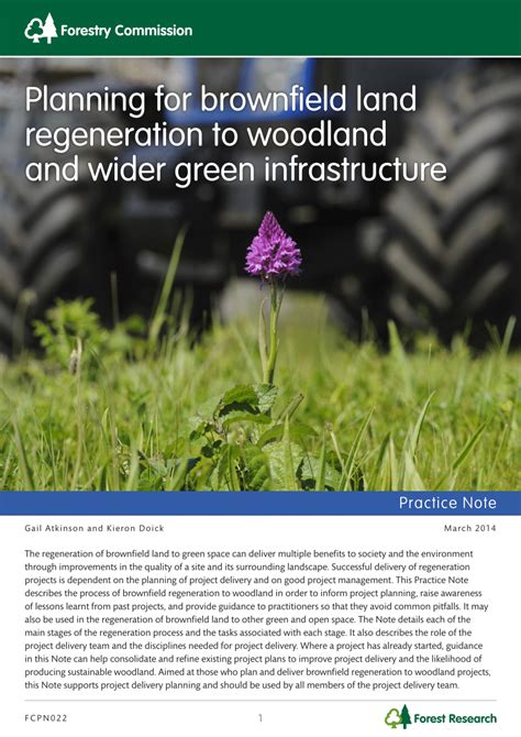 Brownfield regeneration to greenspace: Delivery of project objectives ... - raincitystudios.com