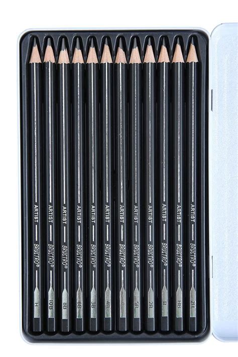 BRUSTRO Artists ’ FINEART Graphite Pencil Set of 12 (10B-2H), …