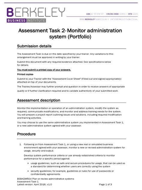 BSBADM504 Assessment Task 2