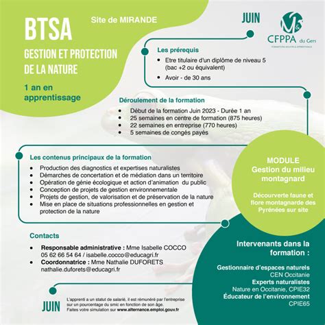 BTSA Gestion & maîtrise de l