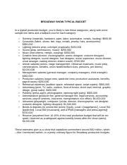 Budget examples for a theatrical production 1 .docx -... - muktibox.com
