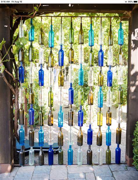 Build a Privacy Wall Using Wine Bottles - raincitystudios.com
