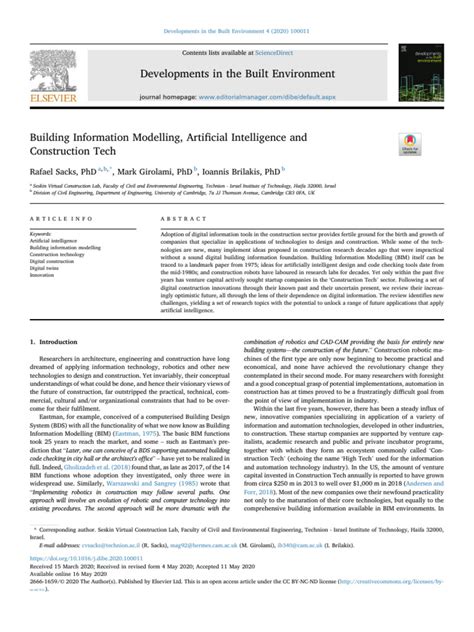 Building Information Modelling, Artificial Intelligence and ... - coolestguyplanet.net