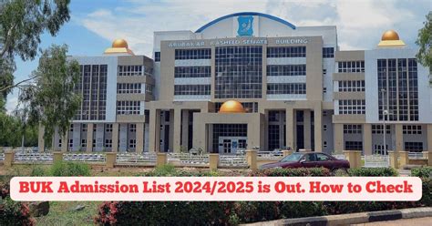 BUK Direct Entry (DE) Admission List for 2024/2024: Check Status