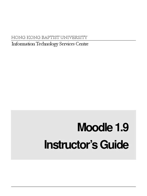 BUMoodle Instructor - S Guide 1.9 PDF - Scribd