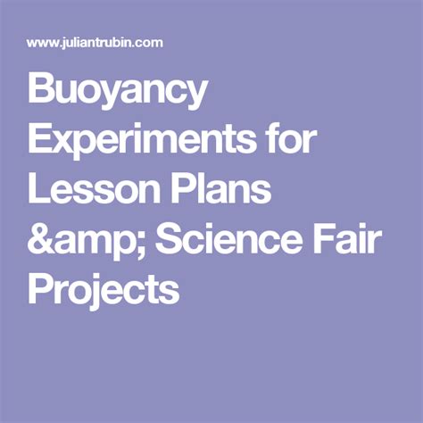 Buoyancy Experiments for Lesson Plans & Science Fair Projects - wintechmobiles.com