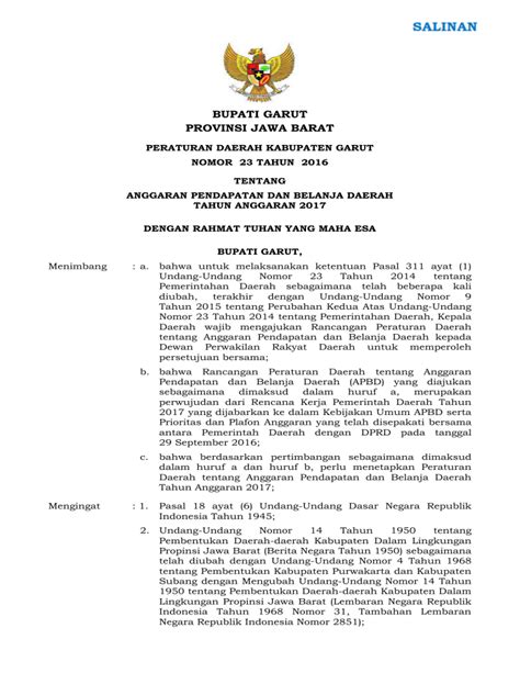 BUPATI GARUT PROVINSI JAWA BARAT - JDIH BPK RI - wintechmobiles.com