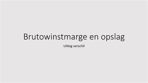 BW Marge en Opslag - YouTube