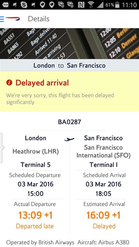 Saturday. 11-May-2024. 05:03PM BST London Heathrow - LHR. 07:27PM PDT Harry Reid Intl - LAS. A35K. 10h 24m. Join FlightAware View more flight history Purchase entire flight history for BAW275.. 