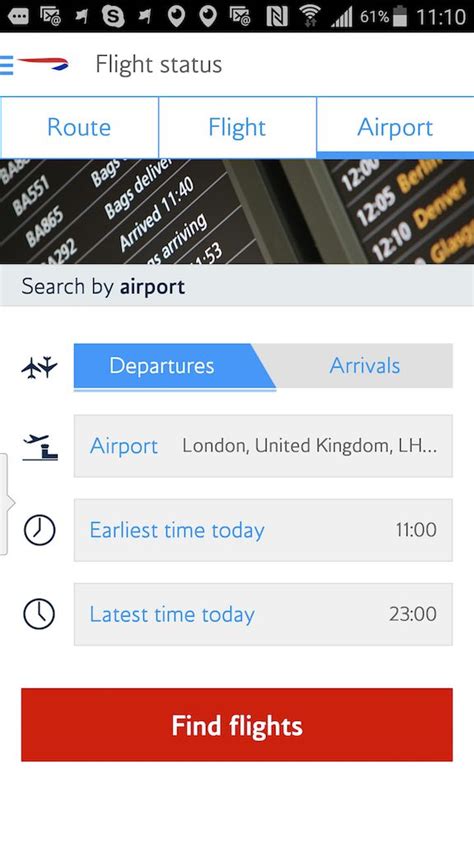 Find out more about the British Airways network. Learn about our aircraft, flight status, arrivals and departures and timetables. Flight information Flight status Check your flight status Timetables When and where we fly Our route network Where we fly Latest flight news Up to date news Route news New routes and updates Which London terminal? …. 