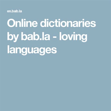 Bab la dictionary