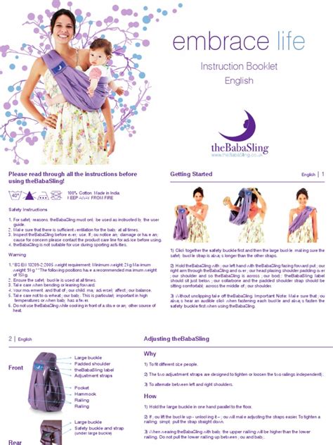 Baba Sling English Instruction PDF Shoulder.