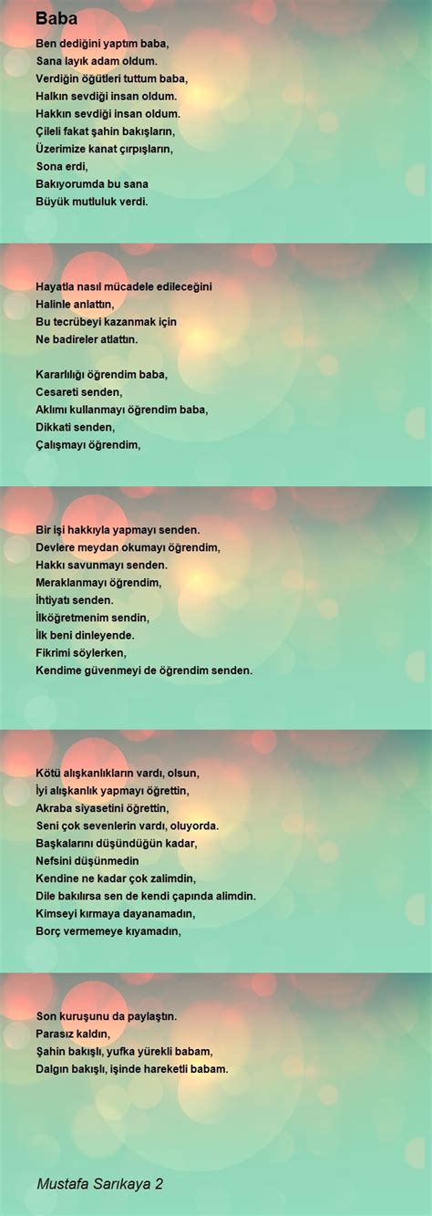 Baba-2 Şiiri Mustafa Bal.