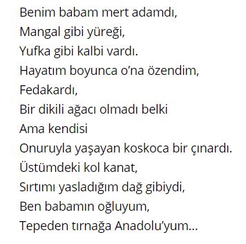 Babam.. Şiiri Bilal Karaca. 