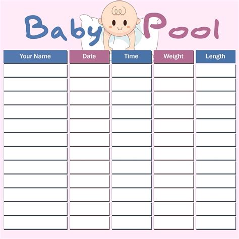 Baby Betting Pool Template