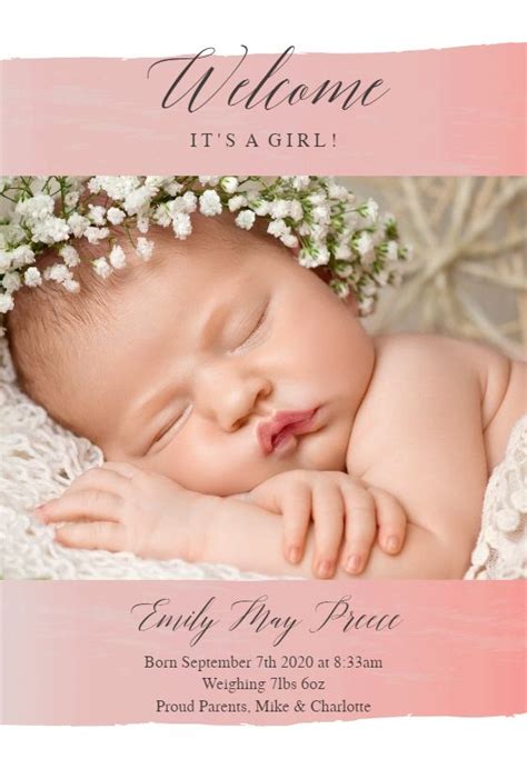 Baby Birth Announcement Templates Free Greetings Island